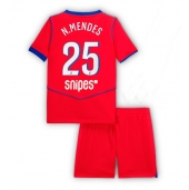 Paris Saint-Germain Nuno Mendes #25 Derde tenue voor kinderen 2025-26 Korte Mouwen (+ broek)