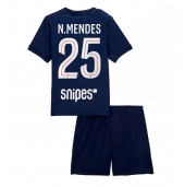 Paris Saint-Germain Nuno Mendes #25 Thuis tenue voor kinderen 2025-26 Korte Mouwen (+ broek)