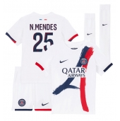 Paris Saint-Germain Nuno Mendes #25 Uit tenue voor kinderen 2025-26 Korte Mouwen (+ broek)