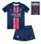 Paris Saint-Germain Thuis tenue voor kinderen 2024-25 UCL Champions Korte Mouwen (+ broek)