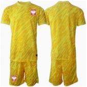 Polen Keeper Thuis tenue voor kinderen EK 2024 Korte Mouwen (+ broek)