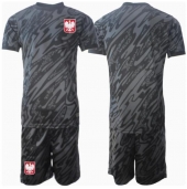 Polen Keeper Uit tenue voor kinderen EK 2024 Korte Mouwen (+ broek)