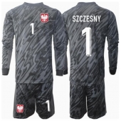 Polen Wojciech Szczesny #1 Keeper Uit tenue voor kinderen EK 2024 Lange Mouwen (+ broek)