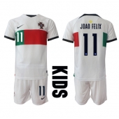 Portugal Joao Felix #11 Uit tenue voor kinderen WK 2022 Korte Mouwen (+ broek)