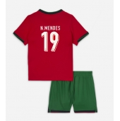 Portugal Nuno Mendes #19 Thuis tenue voor kinderen EK 2024 Korte Mouwen (+ broek)