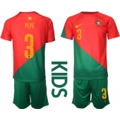 Portugal Pepe #3 Thuis tenue voor kinderen WK 2022 Korte Mouwen (+ broek)