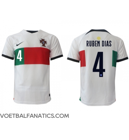 Portugal Ruben Dias #4 Uit tenue WK 2022 Korte Mouwen