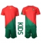 Portugal Thuis tenue voor kinderen WK 2022 Korte Mouwen (+ broek)