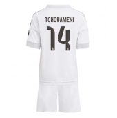 Real Madrid Aurelien Tchouameni #14 Thuis tenue voor kinderen 2025-26 Korte Mouwen (+ broek)
