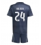 Real Madrid Dean Huijsen #24 Uit tenue voor kinderen 2025-26 Korte Mouwen (+ broek)