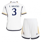 Real Madrid Eder Militao #3 Thuis tenue voor kinderen 2023-24 Korte Mouwen (+ broek)