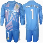Real Madrid Thibaut Courtois #1 Keeper Thuis tenue voor kinderen 2024-25 Lange Mouwen (+ broek)
