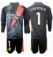 Real Madrid Thibaut Courtois #1 Keeper Uit tenue voor kinderen 2024-25 Lange Mouwen (+ broek)
