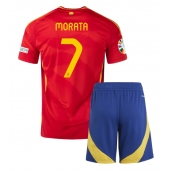 Spanje Alvaro Morata #7 Thuis tenue voor kinderen EK 2024 Korte Mouwen (+ broek)