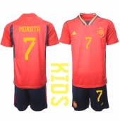 Spanje Alvaro Morata #7 Thuis tenue voor kinderen WK 2022 Korte Mouwen (+ broek)
