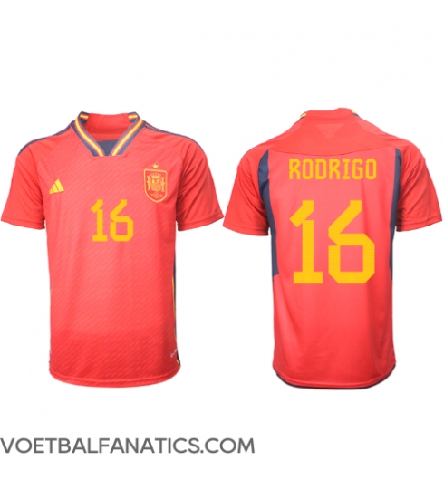 Spanje Rodri Hernandez #16 Thuis tenue WK 2022 Korte Mouwen