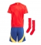 Spanje Thuis tenue voor kinderen EK 2024 Korte Mouwen (+ broek)