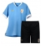 Uruguay Thuis tenue voor kinderen WK 2022 Korte Mouwen (+ broek)