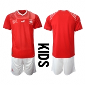 Zwitserland Thuis tenue voor kinderen WK 2022 Korte Mouwen (+ broek)